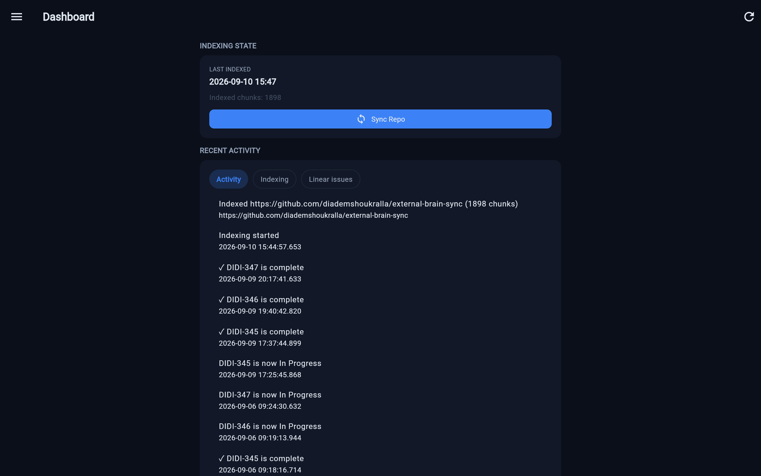 Placeholder for the live observation event stream showing system activity as it happens